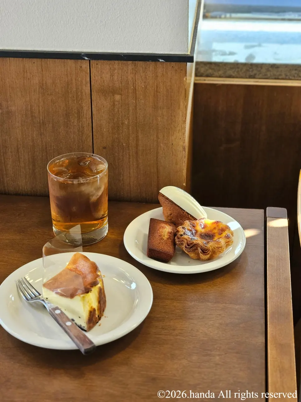 All four desserts arranged together on the table