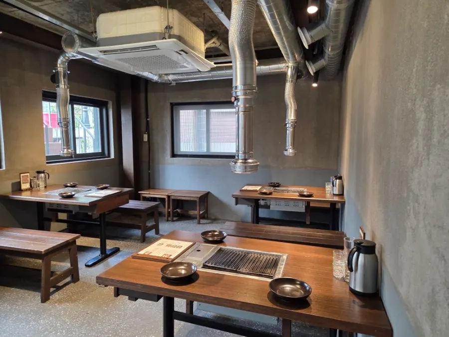 Second floor interior with generous table spacing