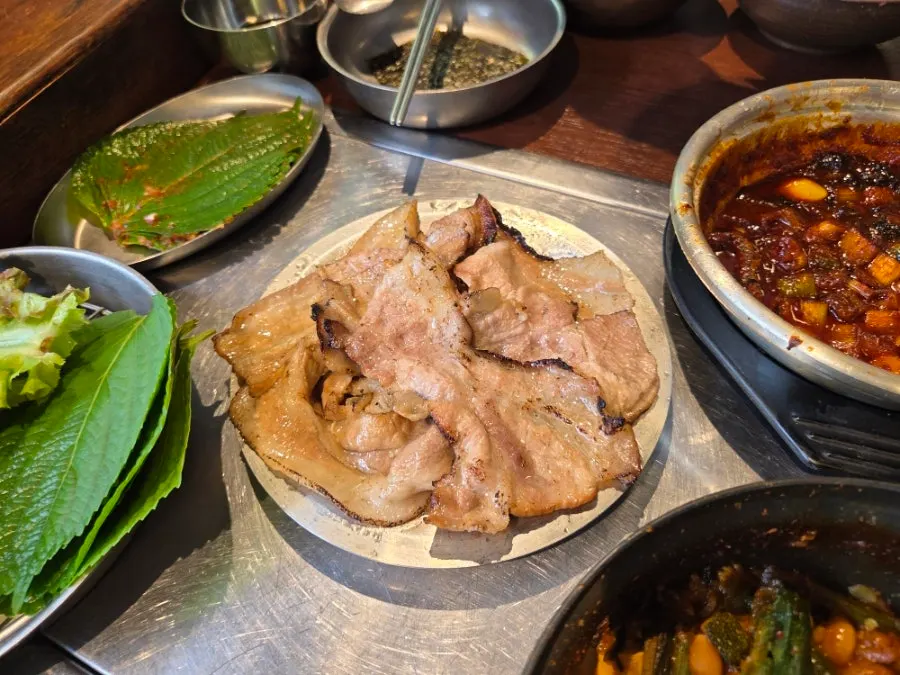 Pot rice being prepared into sungnyung