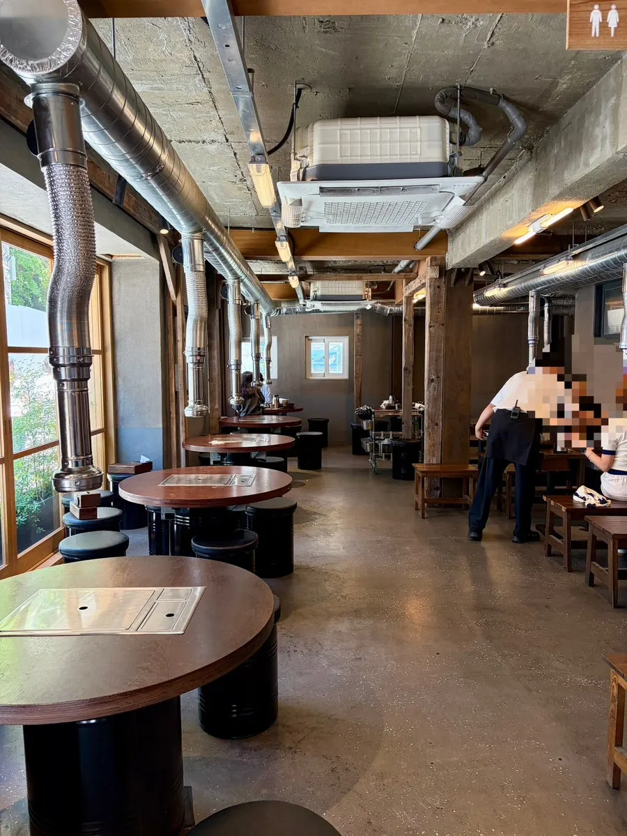 View of the seating area with a barbecue-restaurant atmosphere