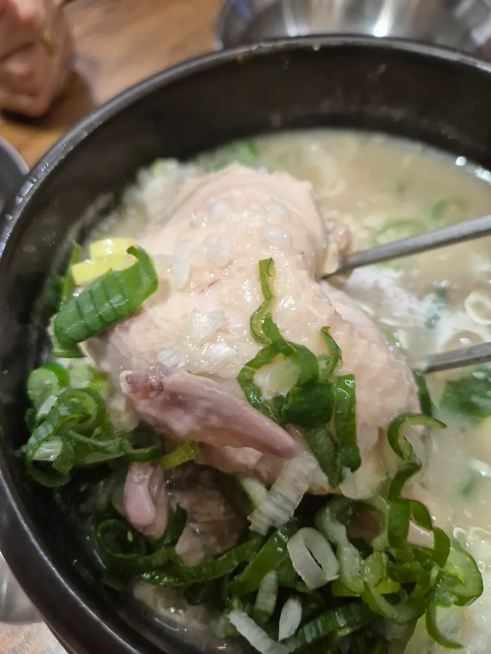 Dak gomtang loaded with half a chicken's worth of meat