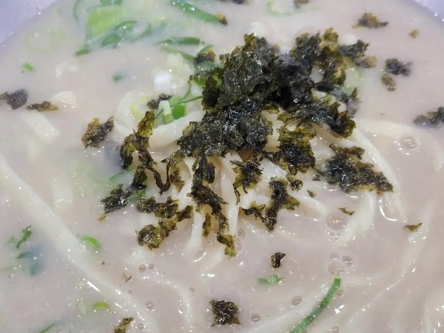 House-made noodles in the chicken broth