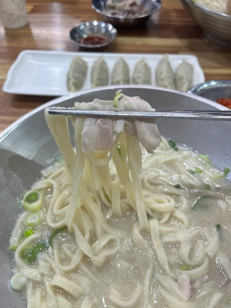 Chewy, thick kalguksu noodles