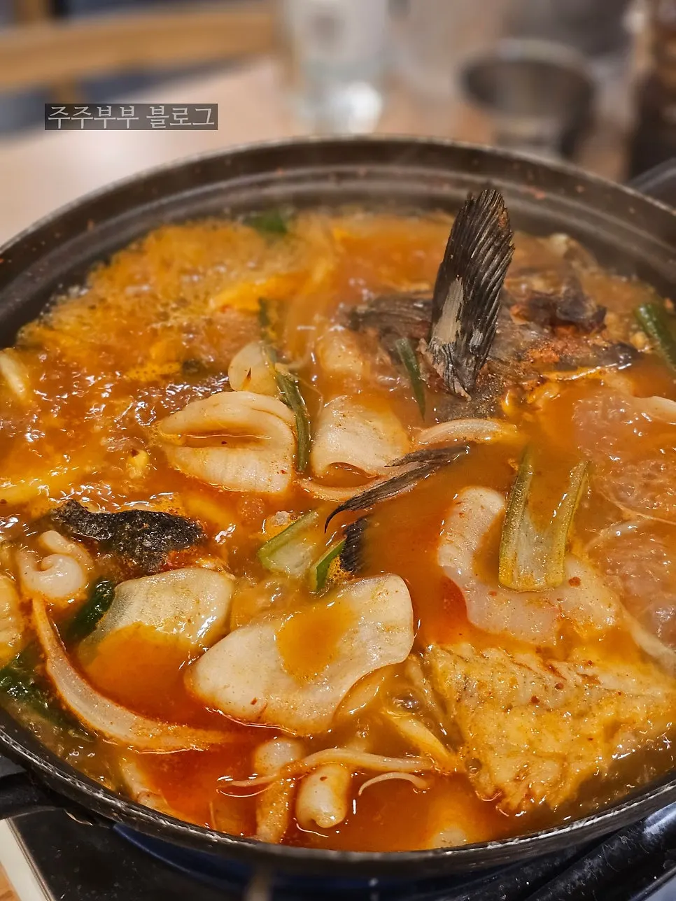 Fish head spicy stew with sujebi dumpling-soup add-on
