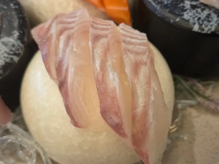 Plated seasonal assorted sashimi