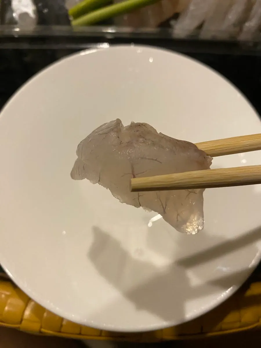 宿泊先で味わったオシルジャン刺身持ち帰りの刺身