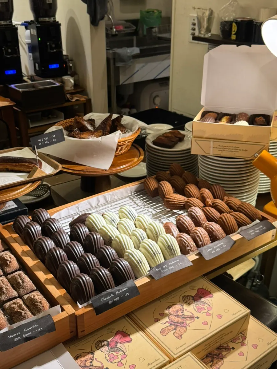 Chocolate financiers on display