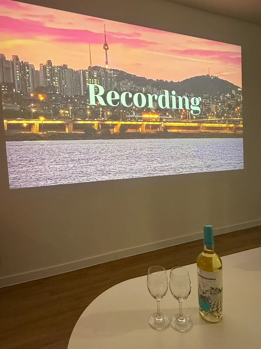 Projector installed facing the sofa