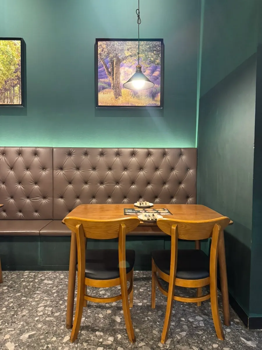Cozy interior seating of the restaurant
