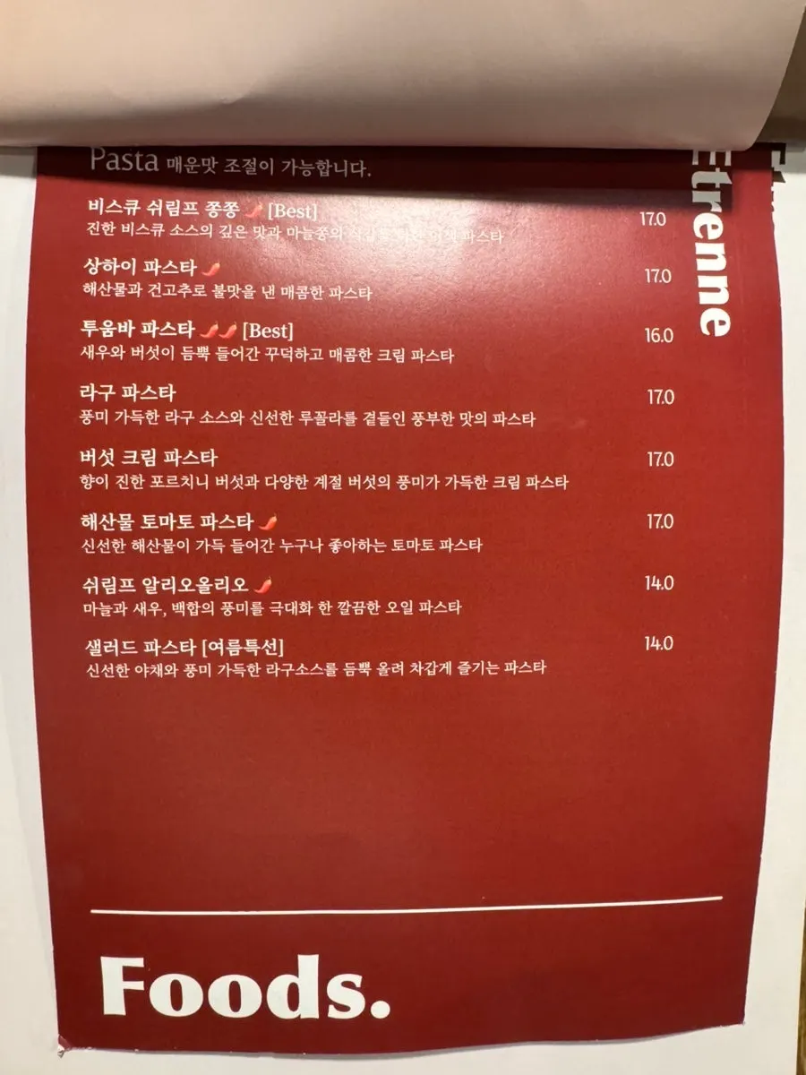 Set menu information board