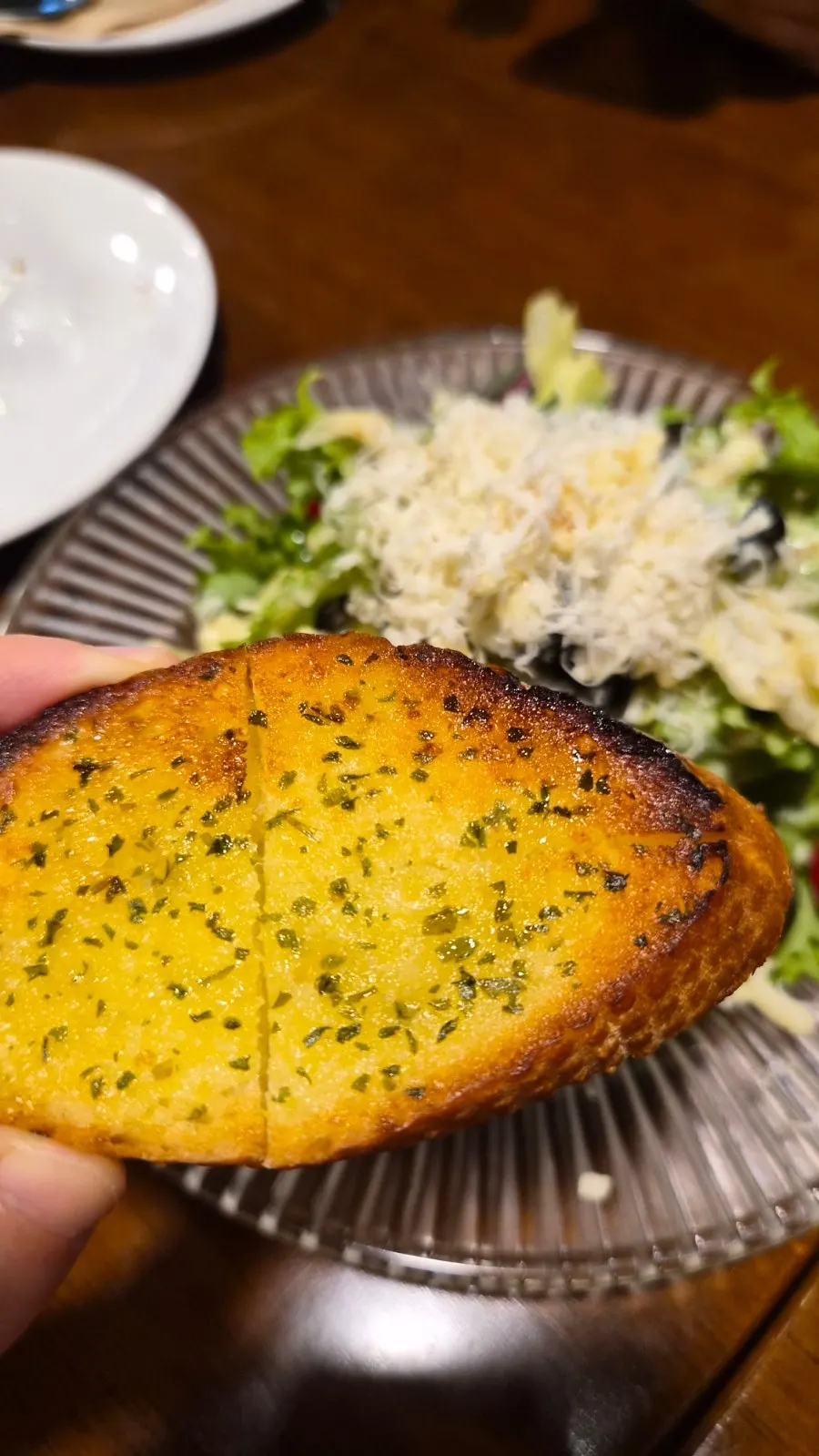 Salad topped with cheese