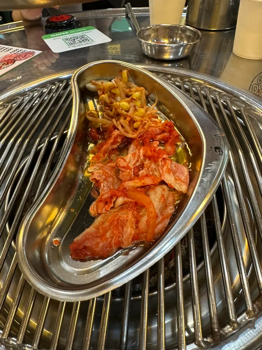 Table setup with a charcoal grill brazier