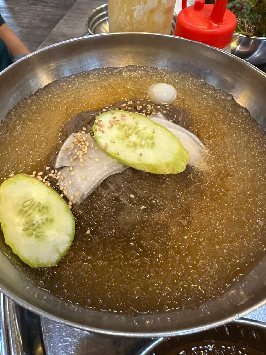 Frozen radish salad side dish served rock solid