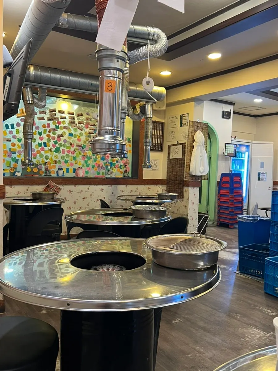 Interior tables photographed during a brief lull in customers