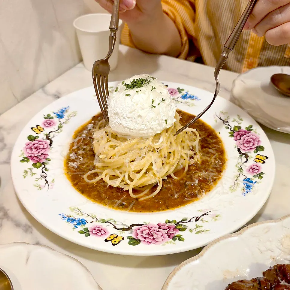 Darak Rose Pasta with the cream mixed and melted in