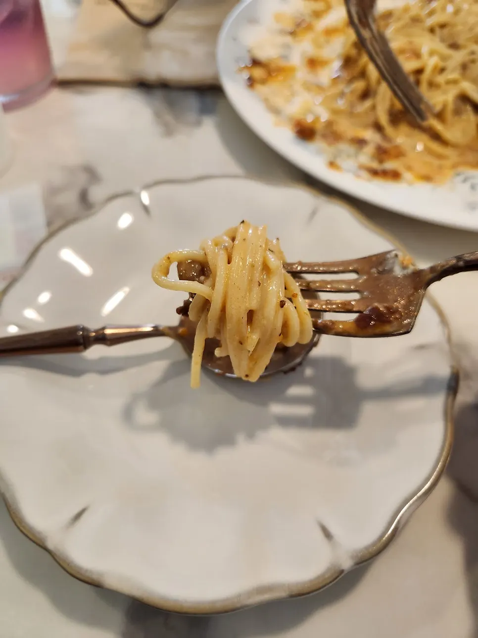 Darak Rose Pasta mixed into a creamy sauce