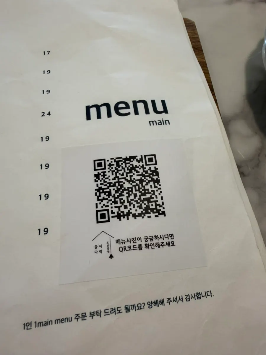주문용 테이블 벨이 놓인 자리