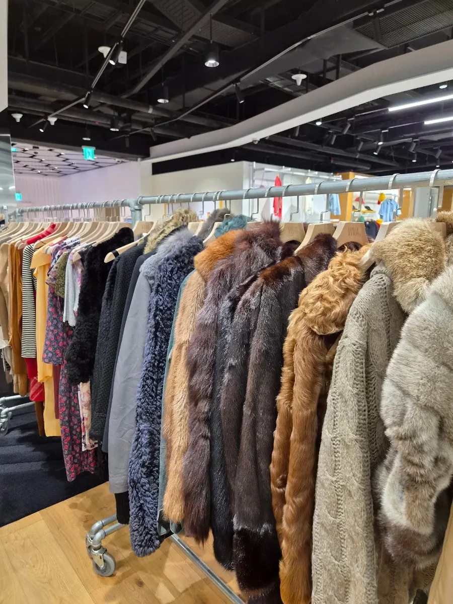 Display of vintage fur items