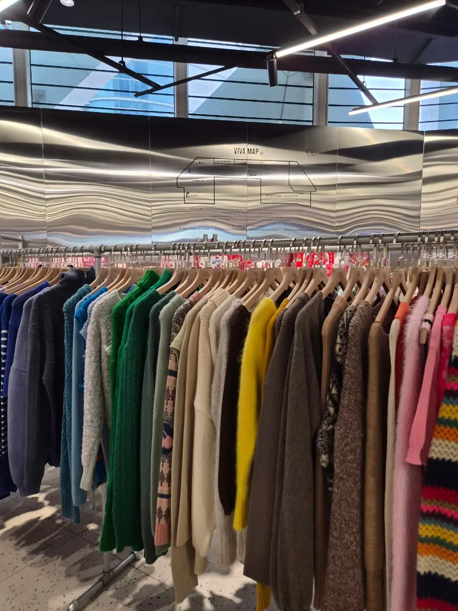 Browsing vintage jackets and fur pieces
