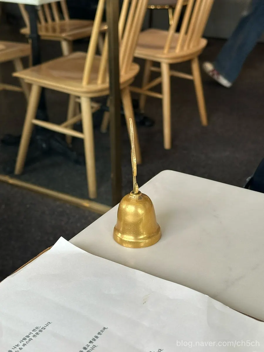The table bell used to call staff for ordering