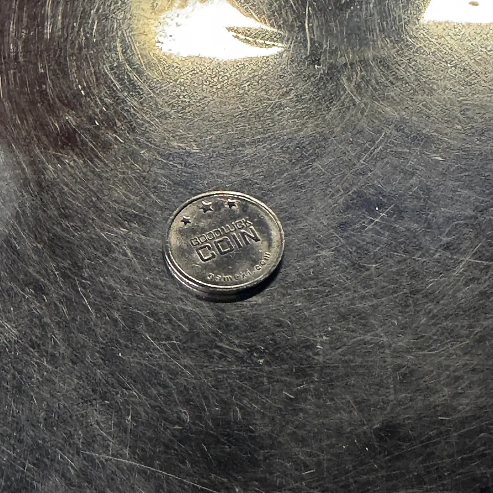 An Eulji Mungbanggu coin held in hand