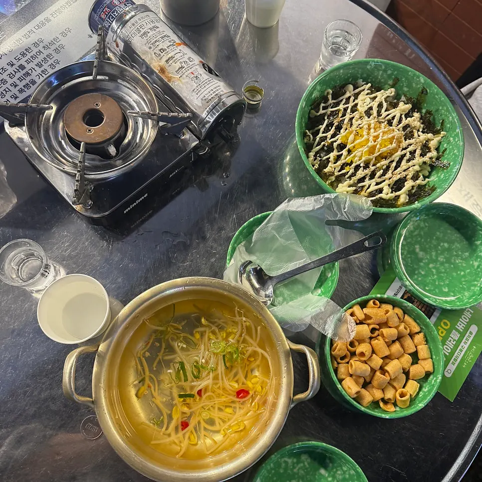 Food and drinks set on the table