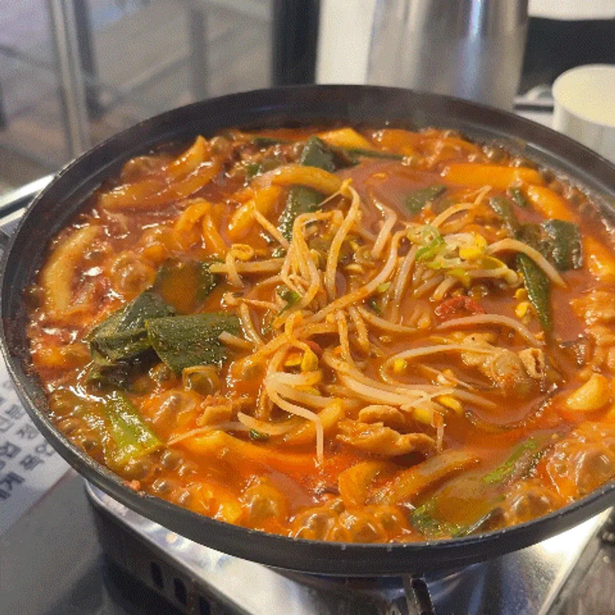 Close-up of chicken feet soup, perfect with soju