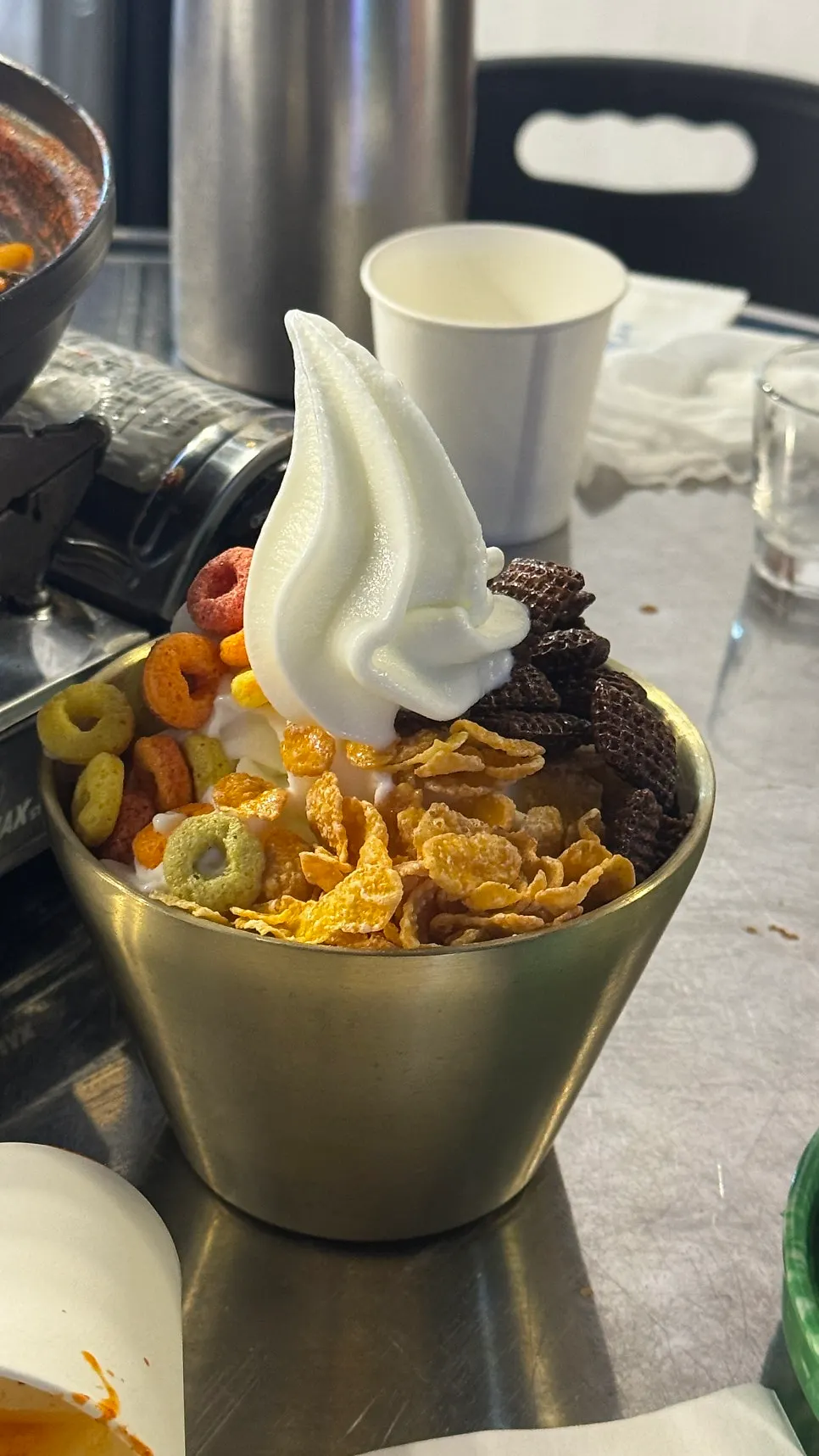 Cereal yogurt ice cream at Eulji Pocha
