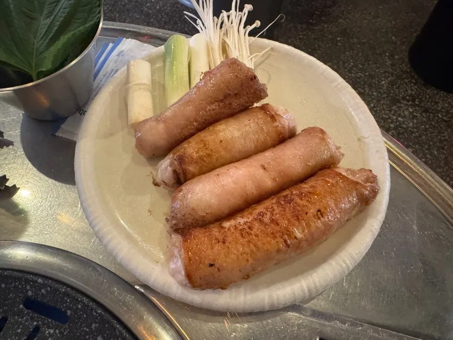 Two servings of partially grilled Daegu makchang