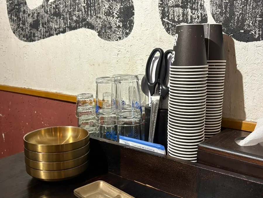 A neatly kept corner of the restaurant