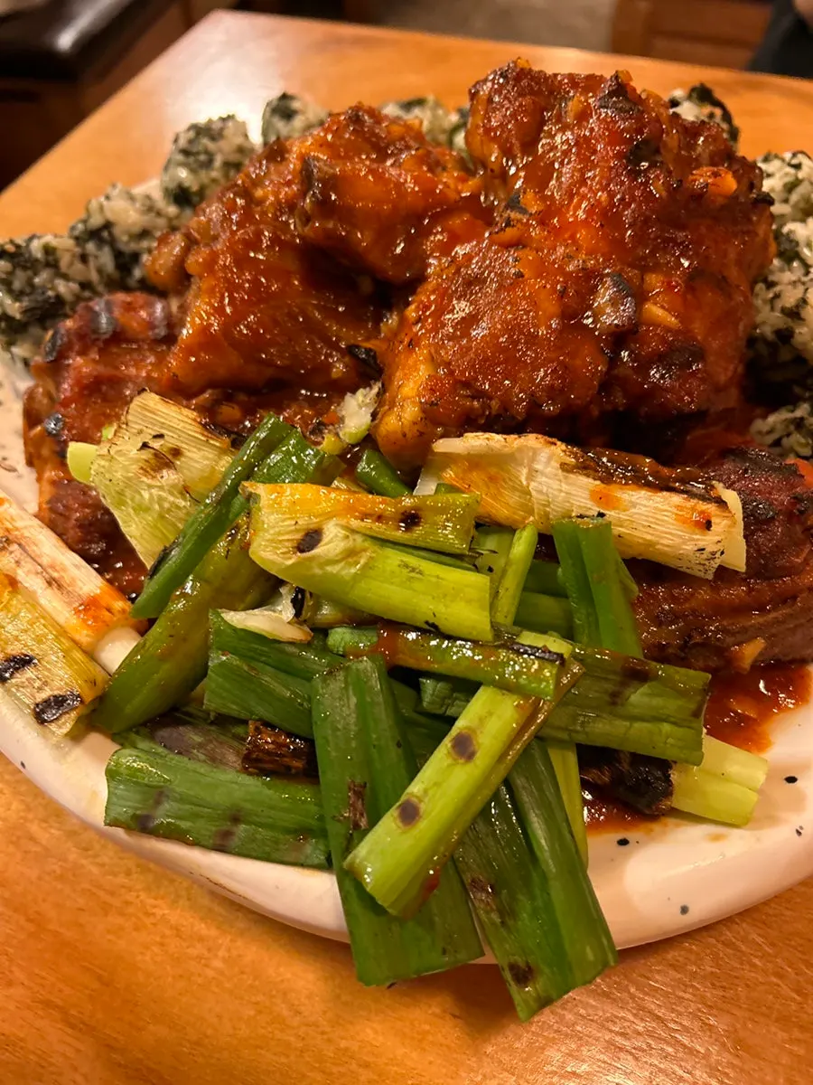 발라낸 뼈구이 살과 파구이