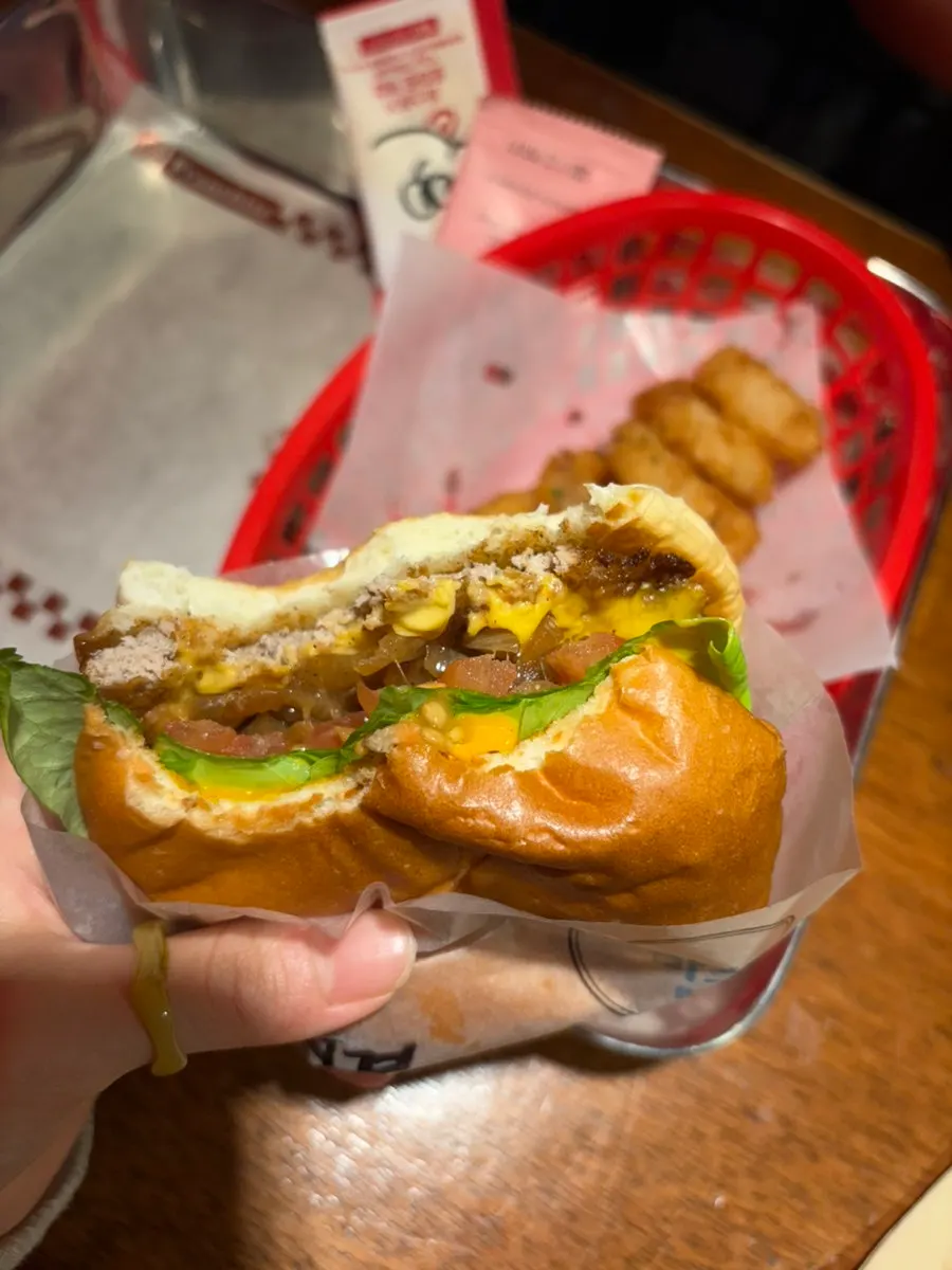 Ingredients inside the classic BAS Burger