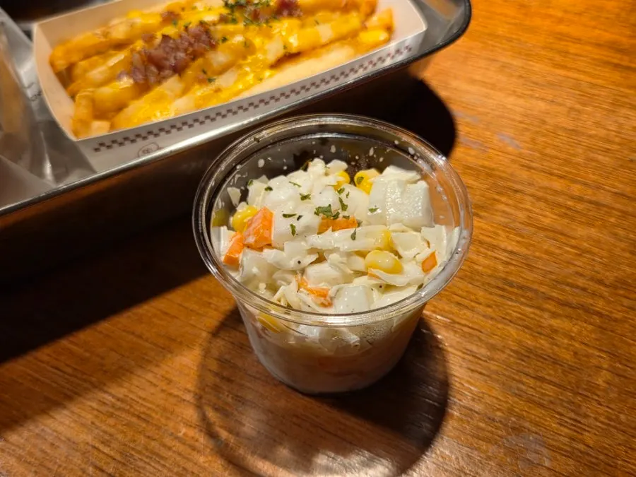 Crunchy coleslaw ordered as a side swap