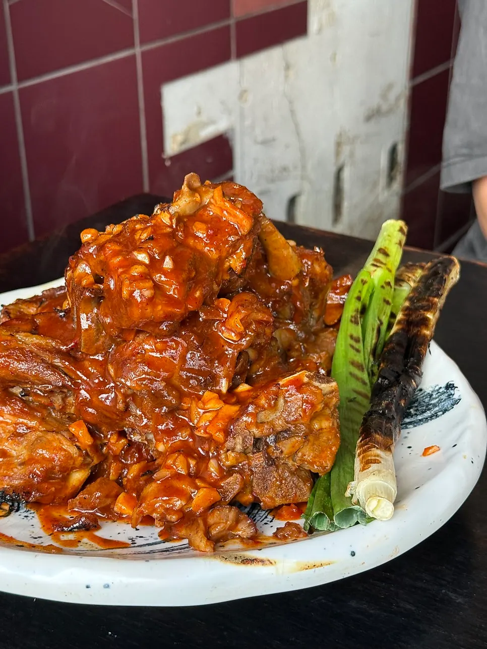 Euljiro grilled bones coated in spicy sauce