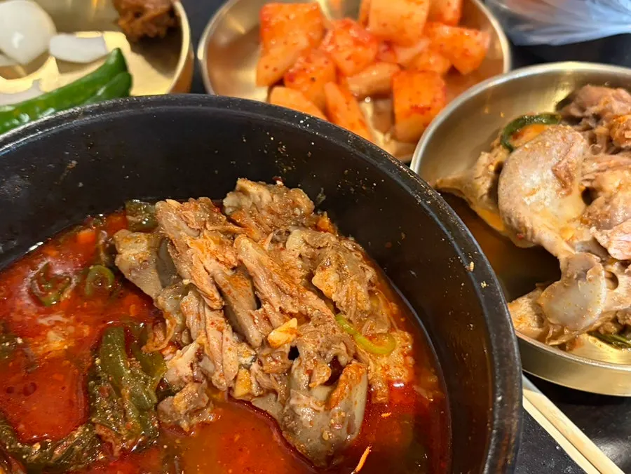 고기 양이 많은 뼈해장국 건더기