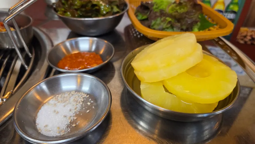 Plate of side dishes from the salad bar