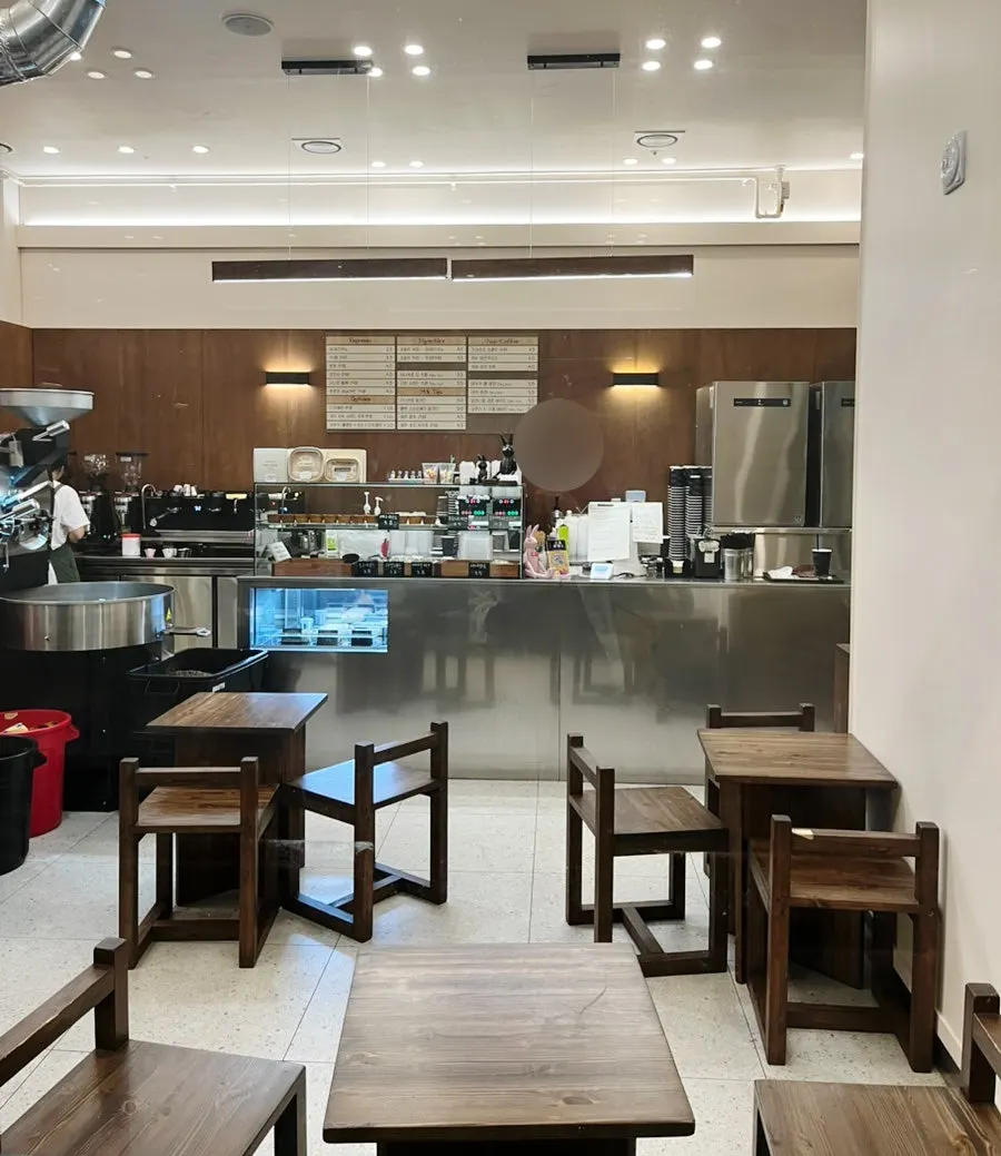 Seating area inside Cafe Sinabro