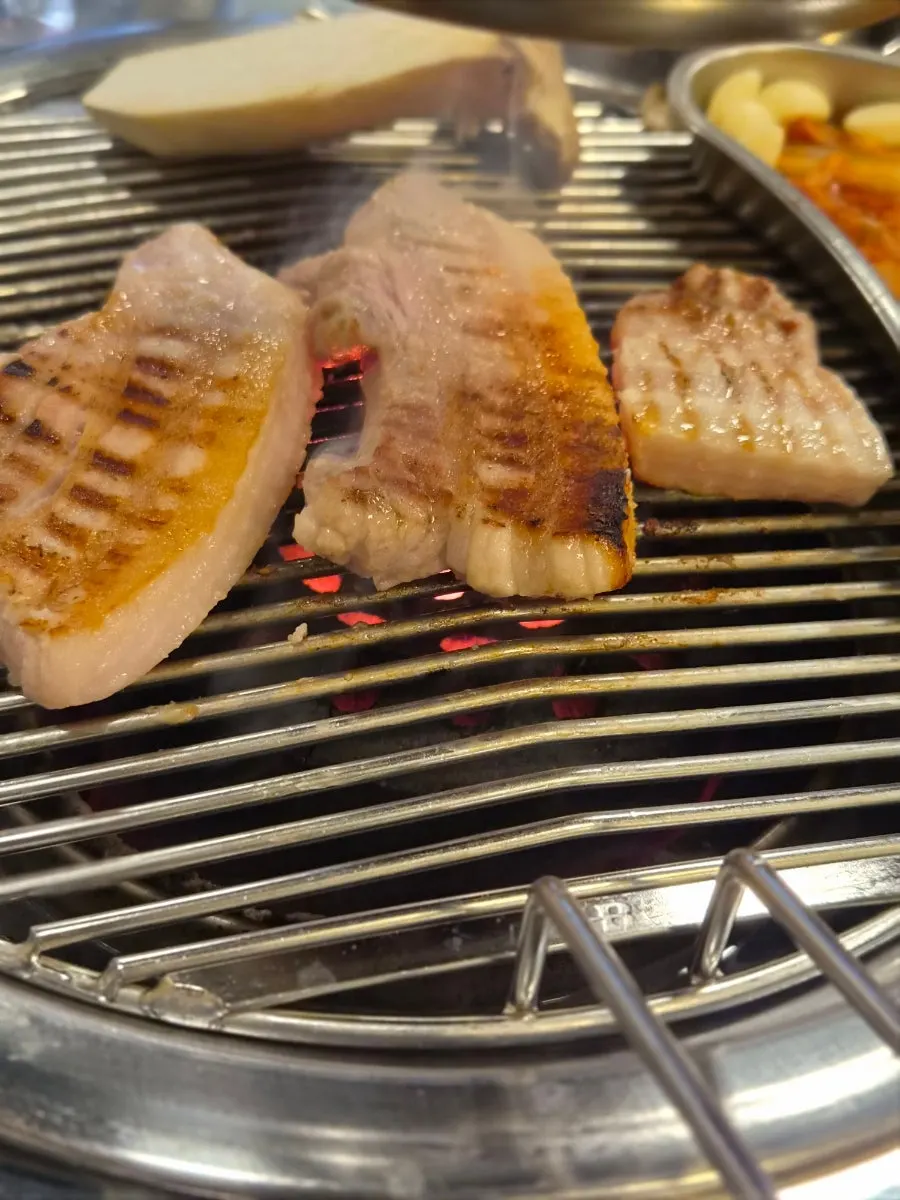 A golden-grilled piece of pork belly