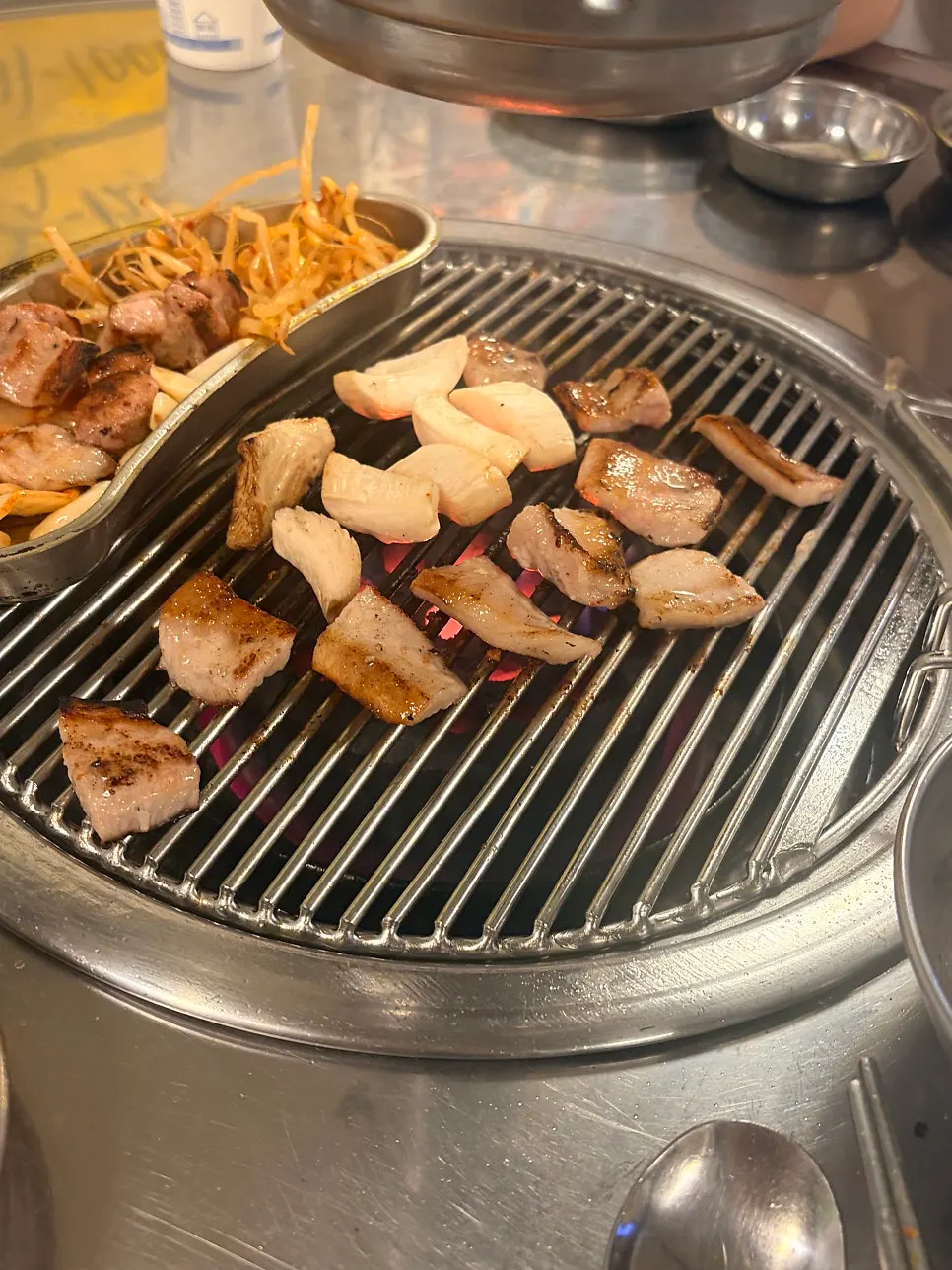 Savory grilled pork jowl
