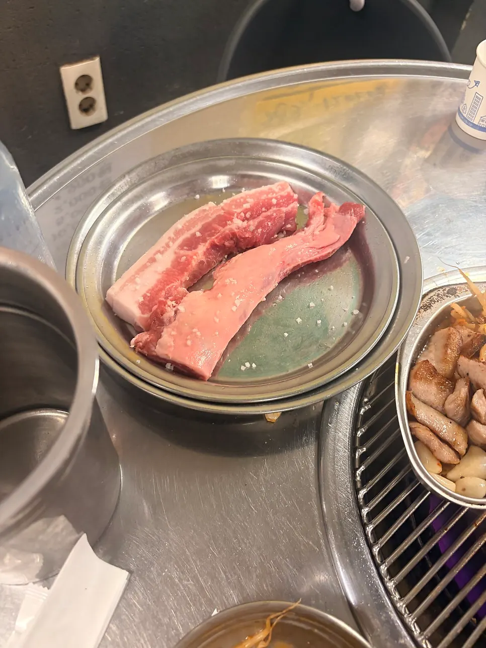 Skirt meat on the grill