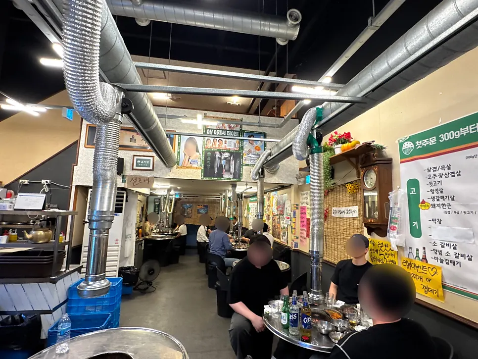 Restaurant interior busy with weekday evening customers