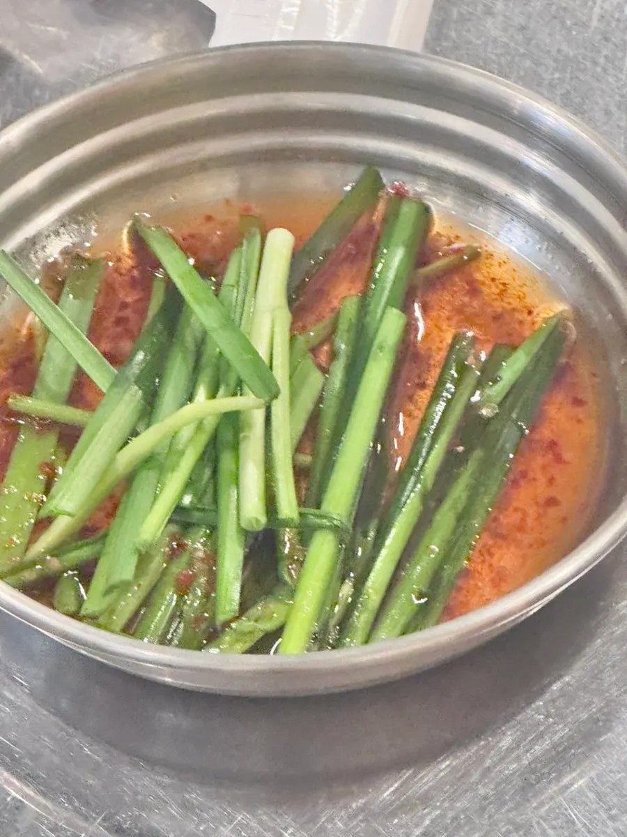 The initial spread of side dishes