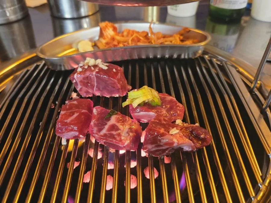 A plate of meat served in 100g portions