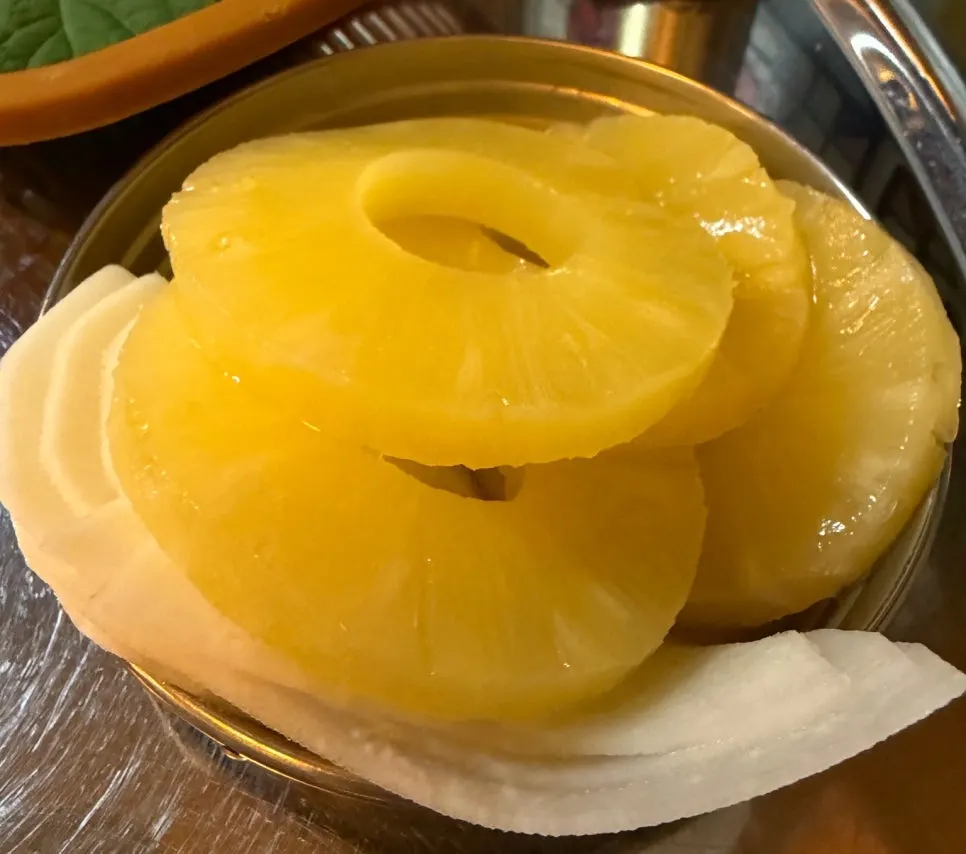Pineapple brought from the self-serve bar
