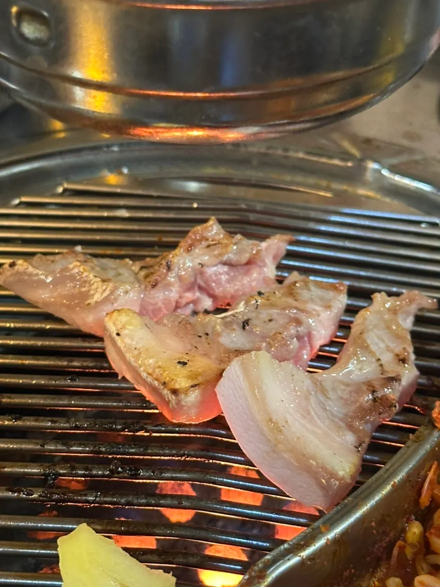 잘 구워진 고기 한 점