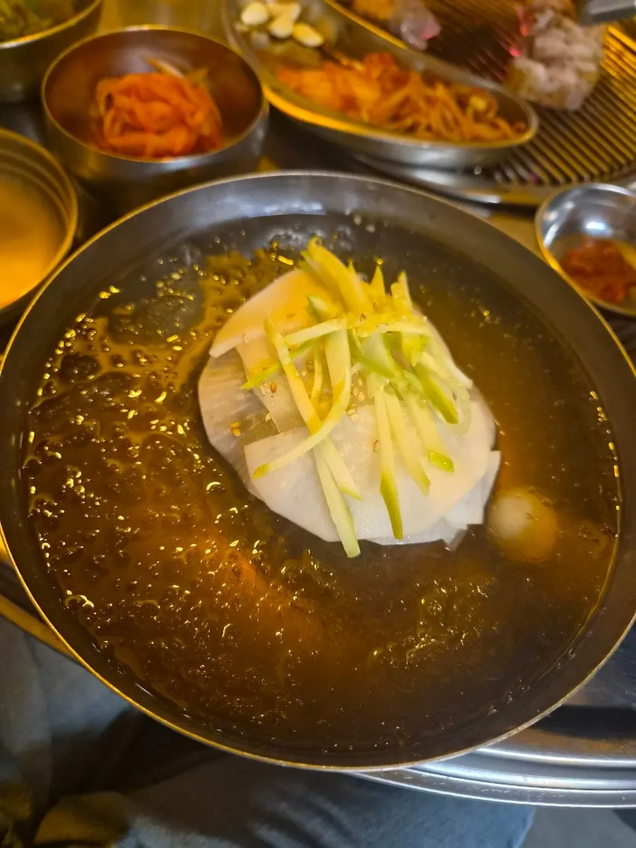 Cold noodles topped with a quail egg