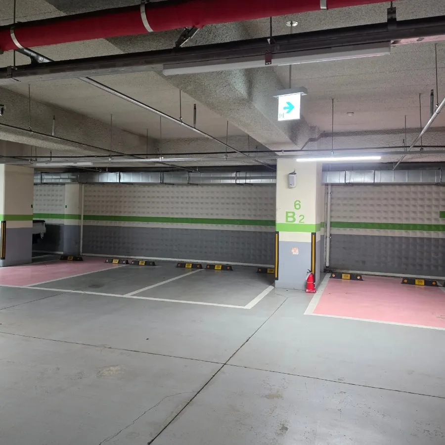 View of the underground parking spaces