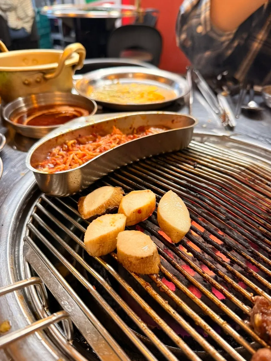 Mushroom grilled whole then sliced