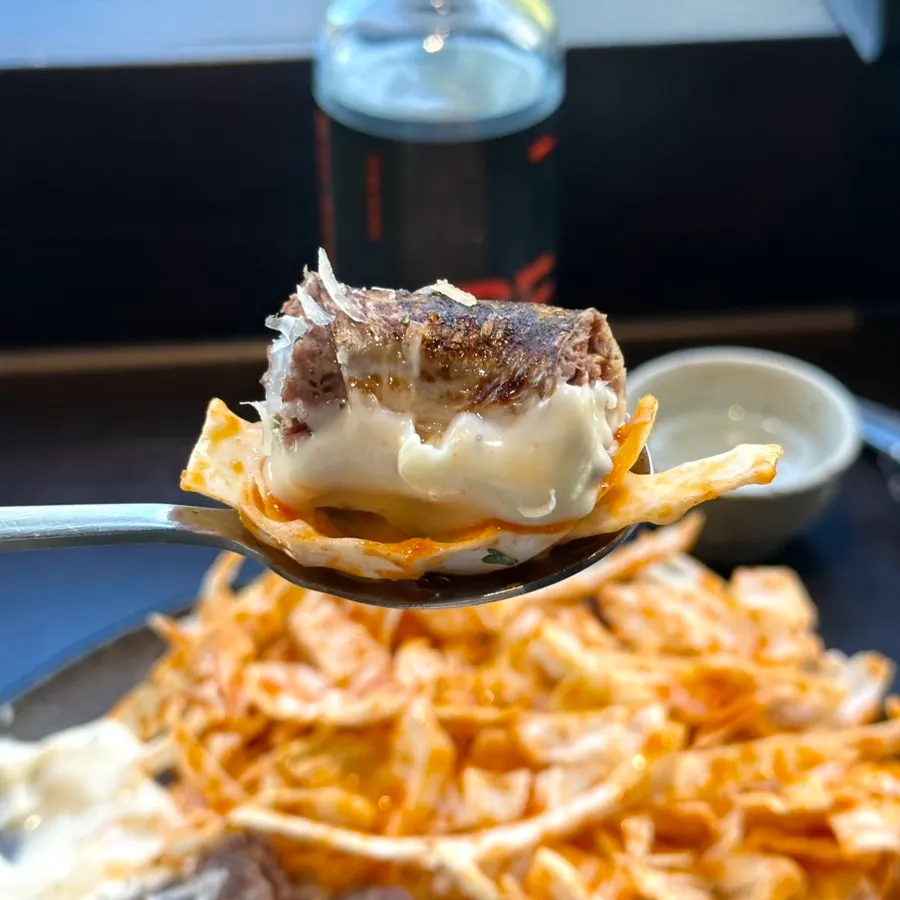 Grilled blood sausage with truffle mayo