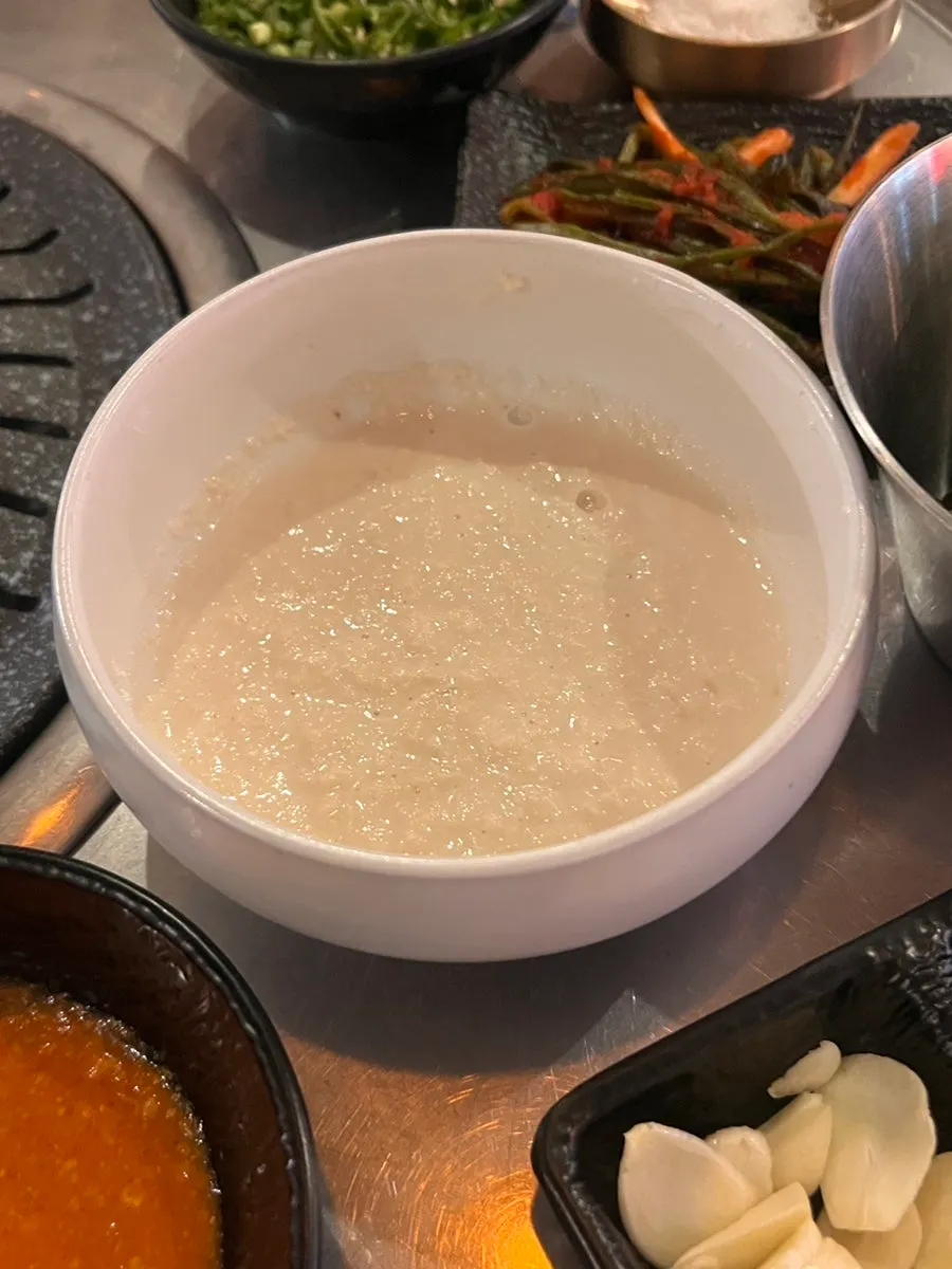 Complimentary salty soft tofu served first